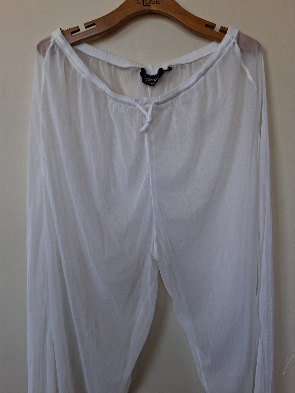 ACejon White Beachwear Sheer Pant